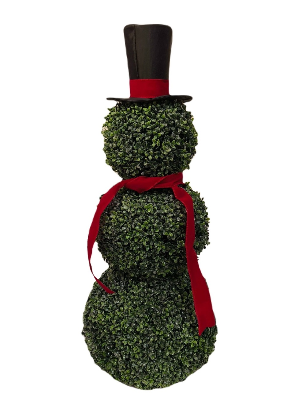 New! 2026 Boxwood Snowman Topiary Christmas Decoration, Multicolor, 32" tall